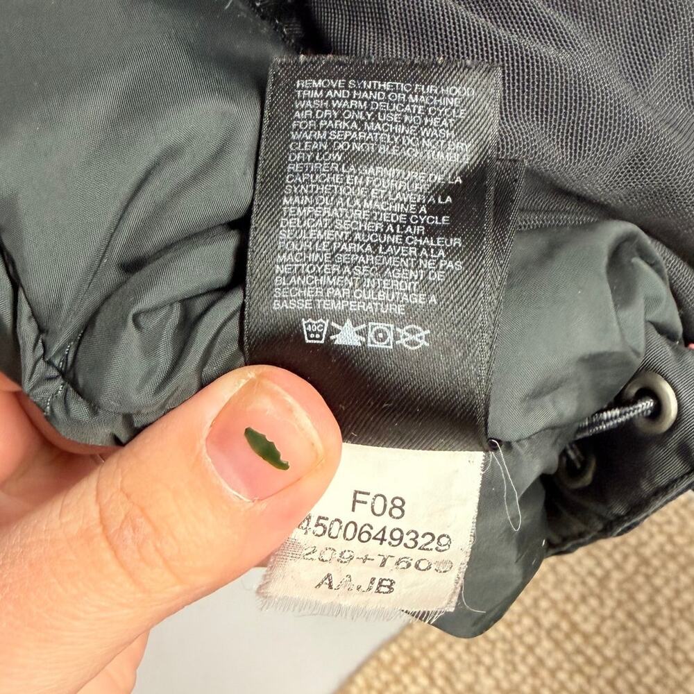 VTG North Face Men McMurdo Goose Down Parka SZ XL Hooded HyVent Black Jacket Fur - Picture 7 of 12